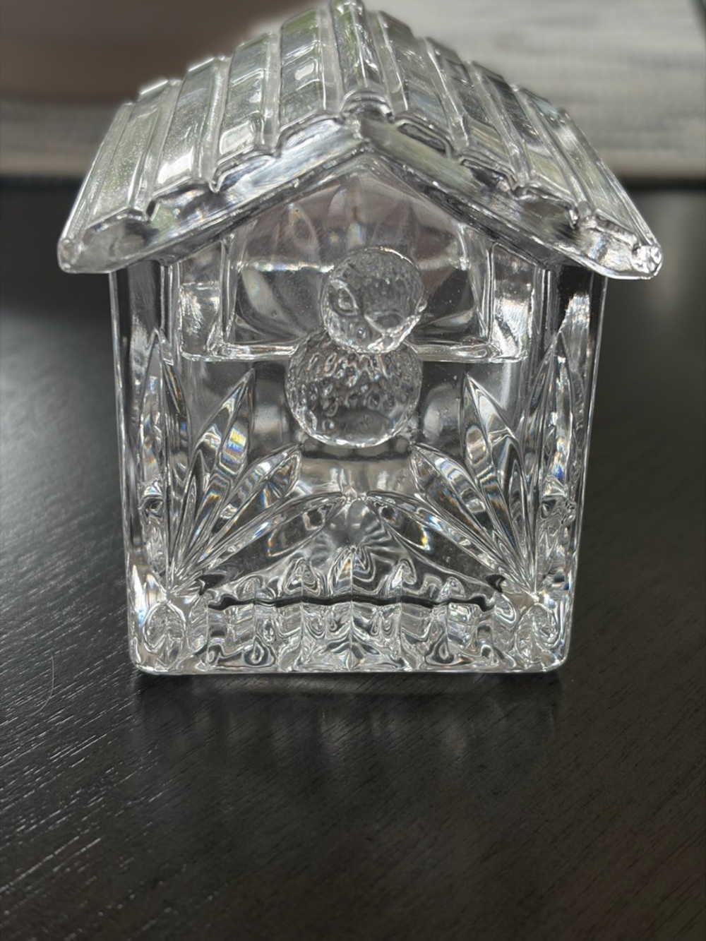 Princess House Clear Crystal Birdhouse Figurine